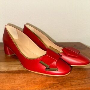 Lucho Red Low Heel Pumps